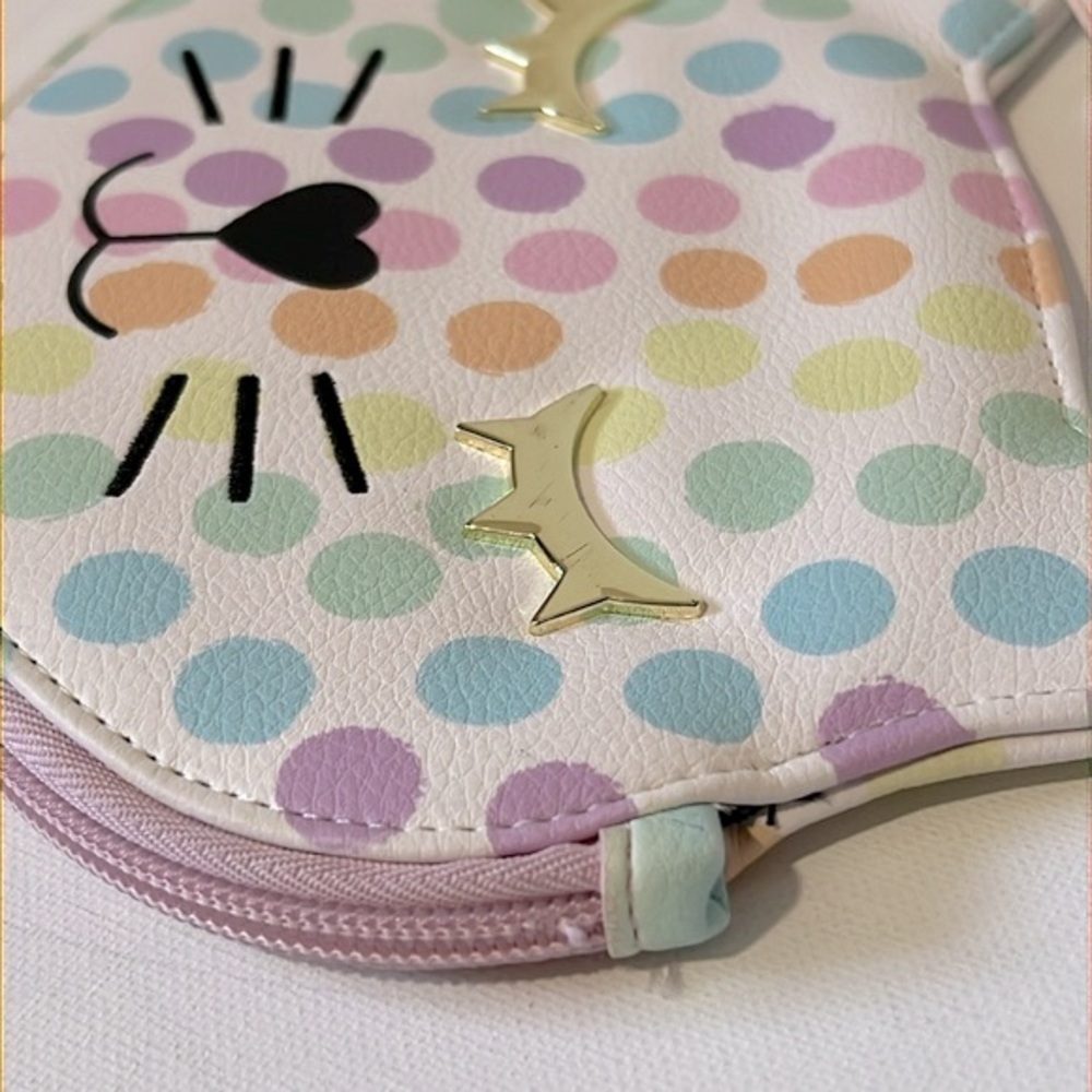 Betsey Johnson Luv Betsey Kitty Polka Dot Wristlet Wallet Clutch - Picture 5 of 9